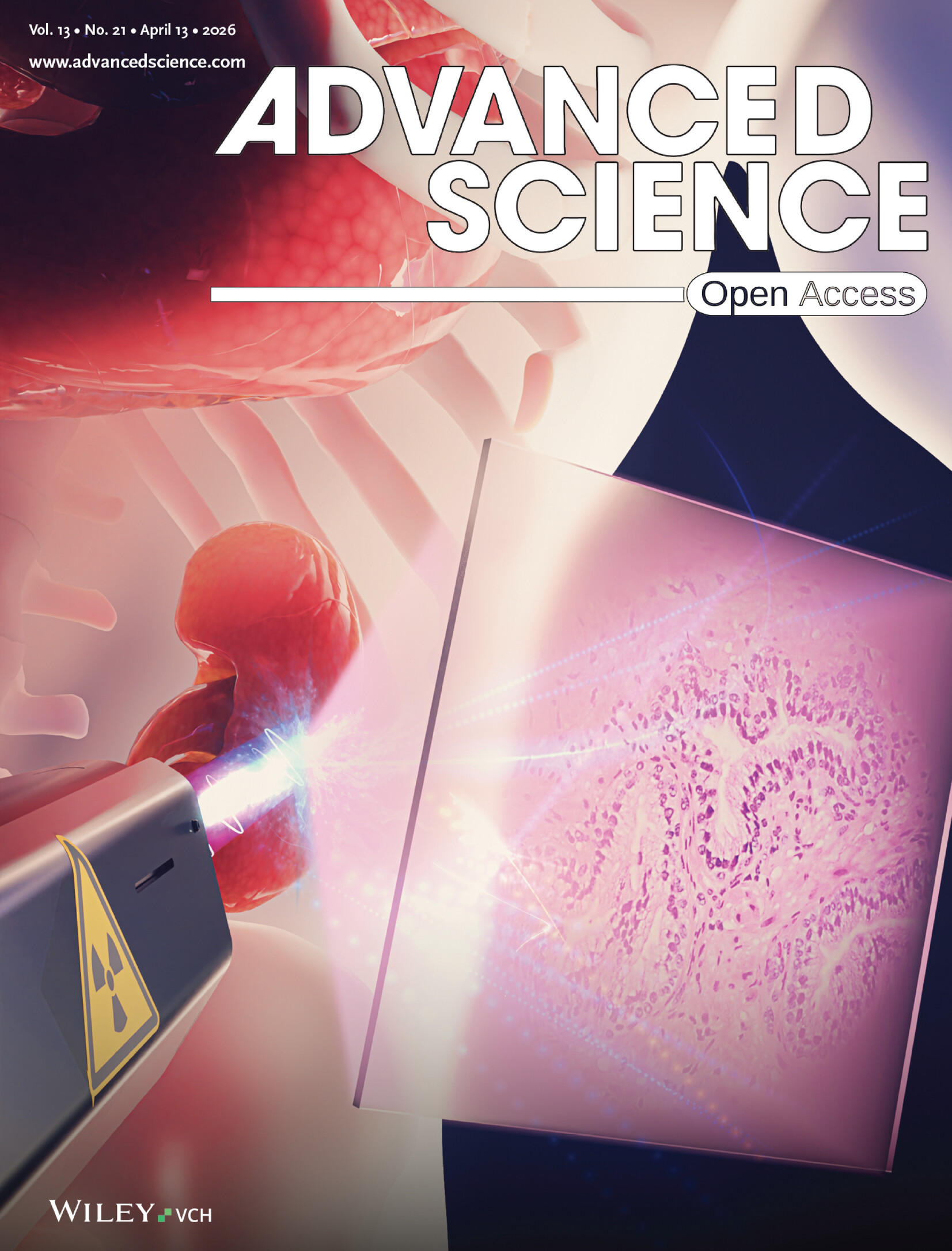 Advanced Science cover, Issue 21, Volume 13: Quantitative Stain Mapping in X‑Ray Virtual Histology